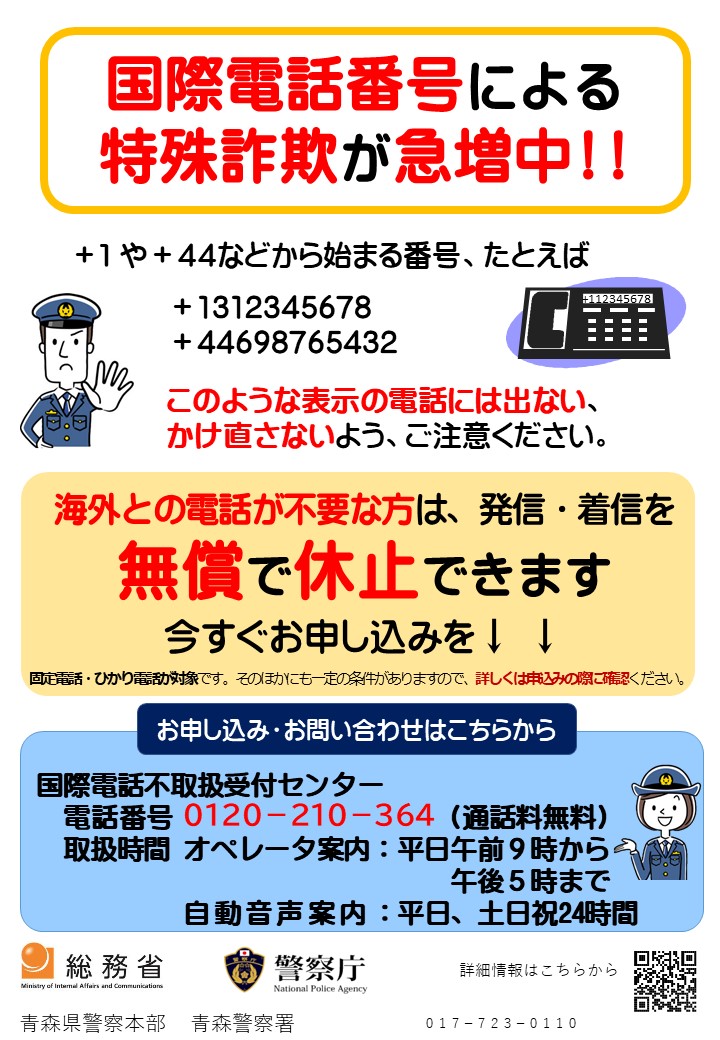 国際電話休止についての画像